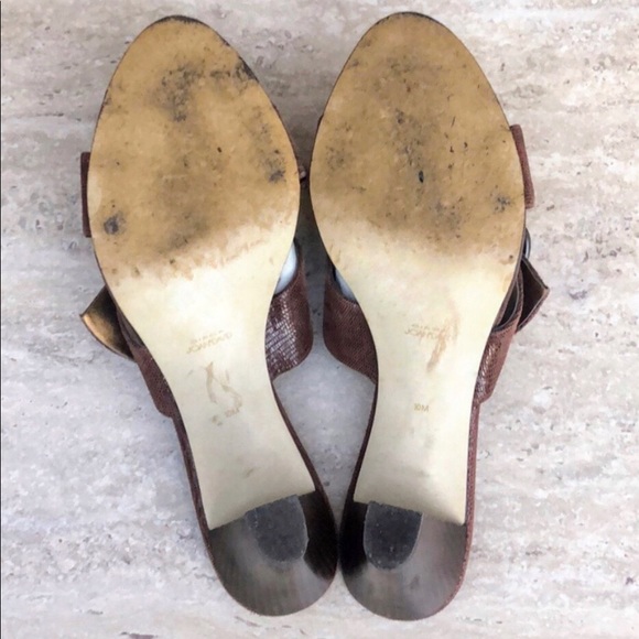 JOAN& DAVID Reptile Embossed Leather Buckle Sandal - Picture 8 of 13